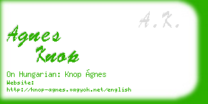 agnes knop business card